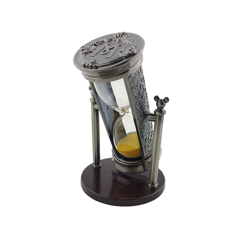 Electric ancient tin M letter yellow sand hourglass  RKS-BG001ab (1)