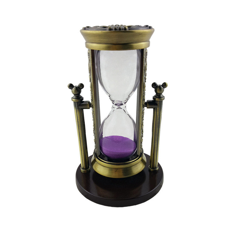 Electric green bronze M letter purple sand hourglass  RKS-BG001MBPP (1)