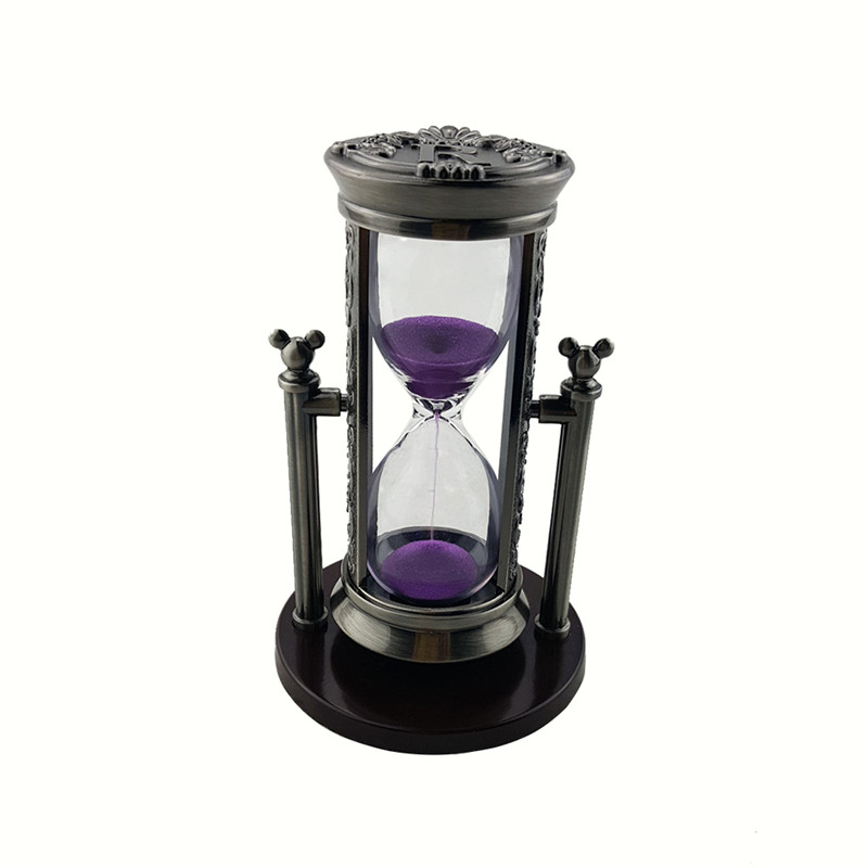 Electric ancient tin R letter purple sand hourglass  RKS-BG001RSPP (1)