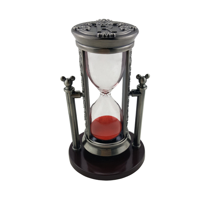 Electric ancient tin R letter red sand hourglass  RKS-BG001RSR (1)