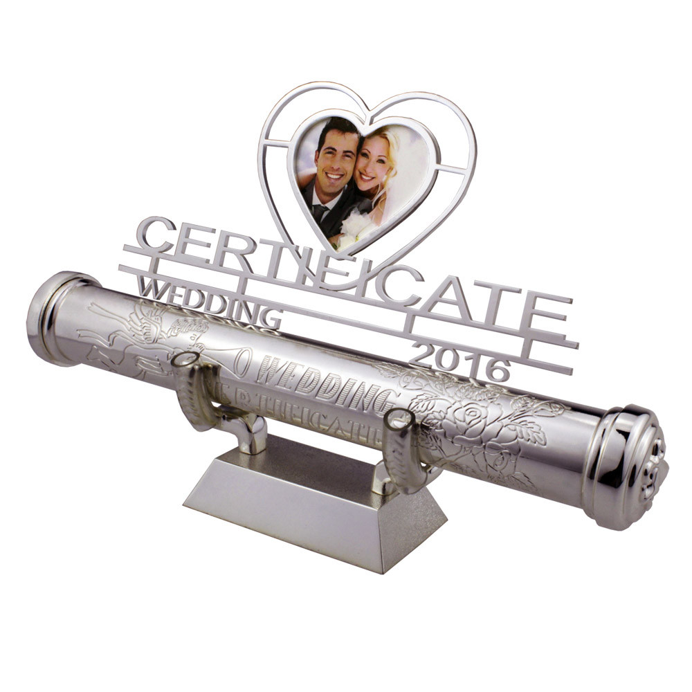Marriage certificate paper tube with heart shaped photo frame  RKS-PCH011 (7)