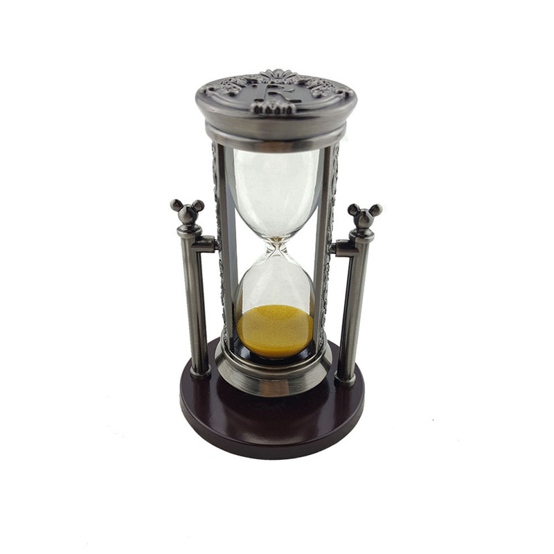 Electric ancient tin R letter yellow sand hourglass  RKS-BG001bb (1)